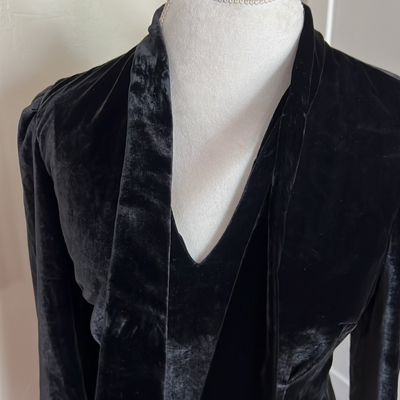 Banana Republic Black Velvet Sheath Dress with Tie Neck - Picture 5 of 9